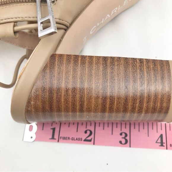 Charles by Charles David ELLA Tan Cream Woven Caged Strappy Block Heel Sandals - Picture 13 of 16